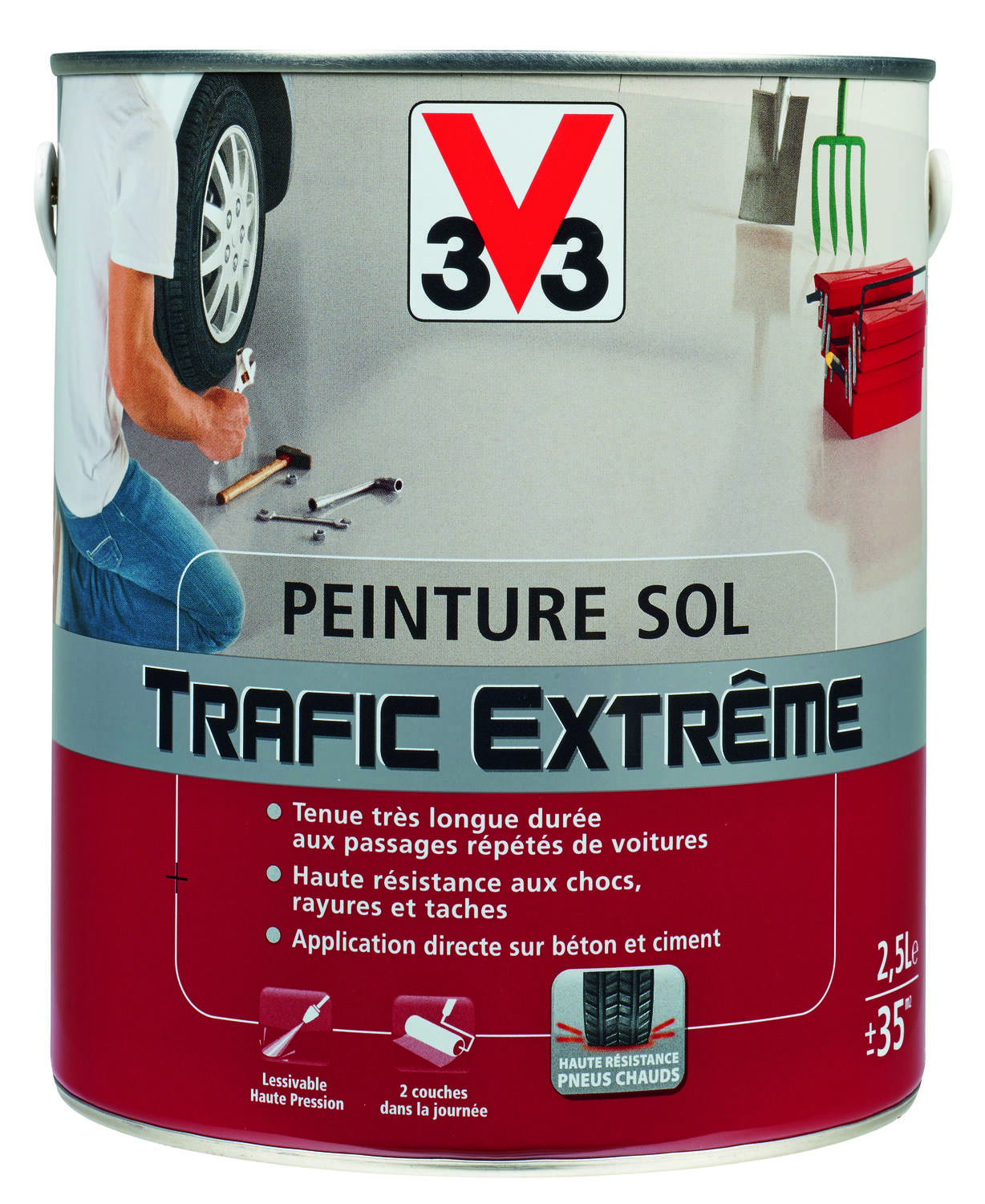 Peinture sol trafic extrême satin 2,5L Gris clair - V33