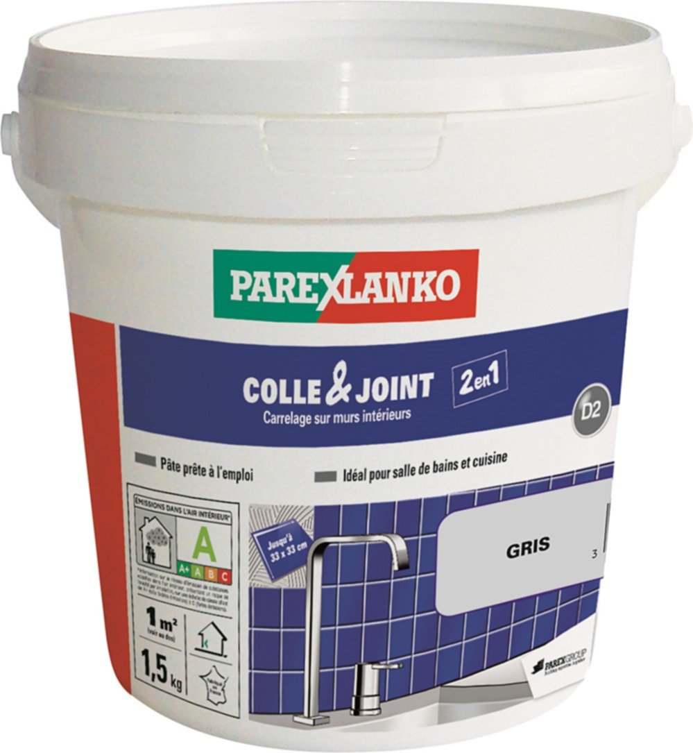Colle & joint carrelage prêt à l'emploi gris - PAREXLANKO