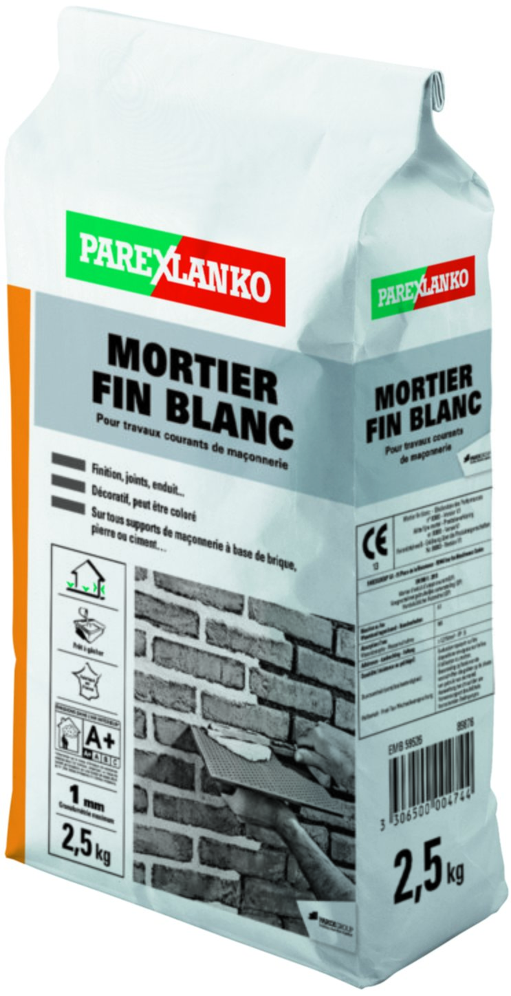 Mortier fin blanc 2,5kg - PAREXLANKO