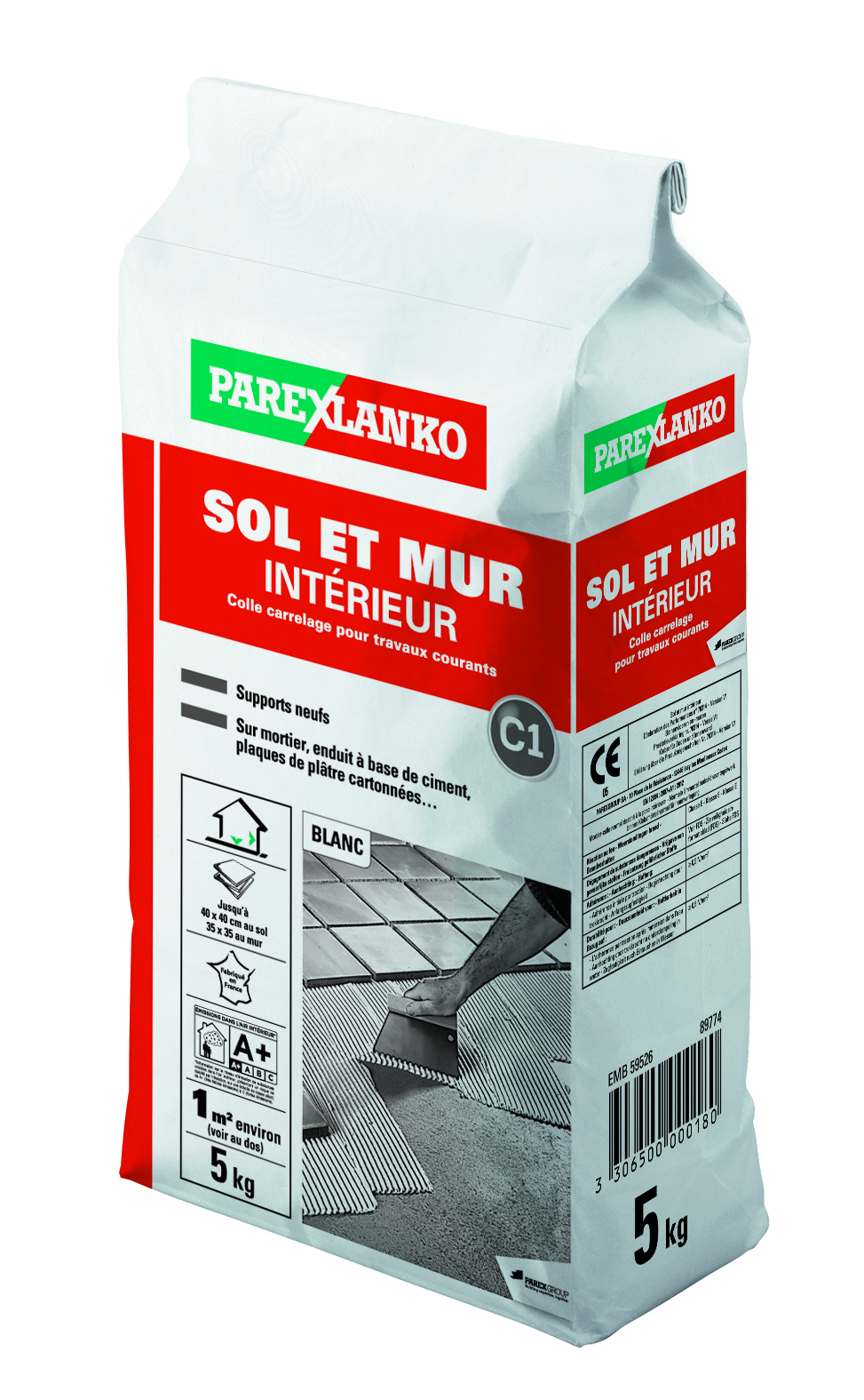 Colle de carrelage sol et mur intérieur blanc - PAREXLANKO