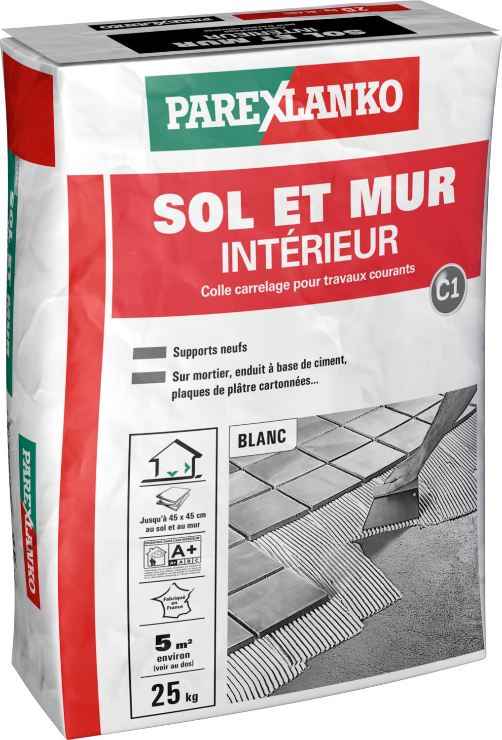 Colle carrelage sol et mur intérieur blanc 25 kg - PAREXLANKO