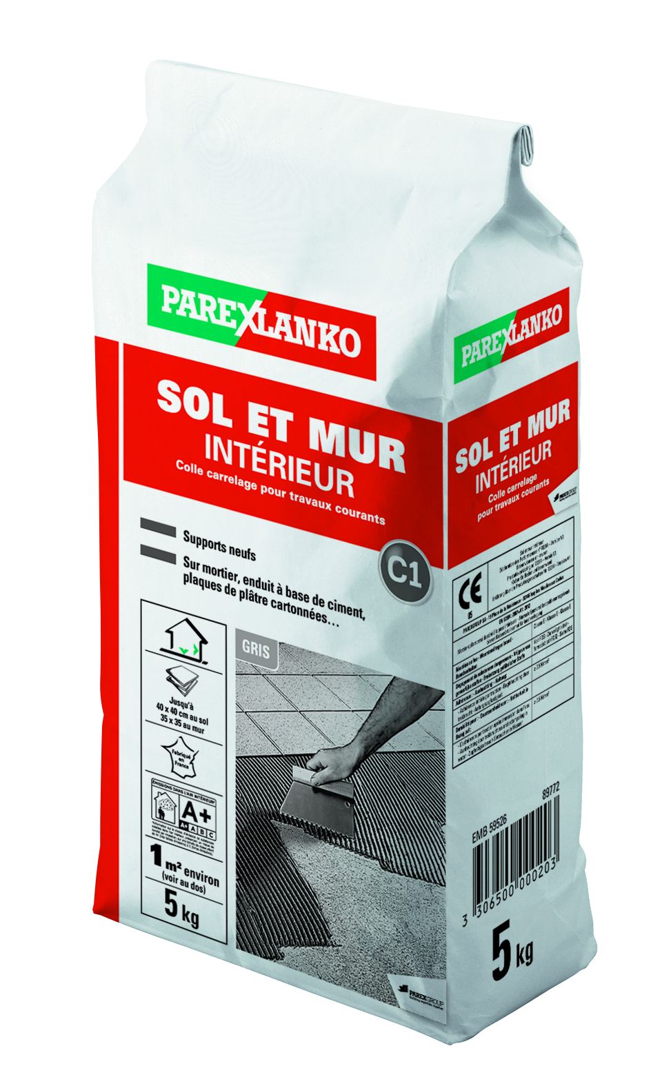 Colle de carrelage sol et mur intérieur gris - PAREXLANKO