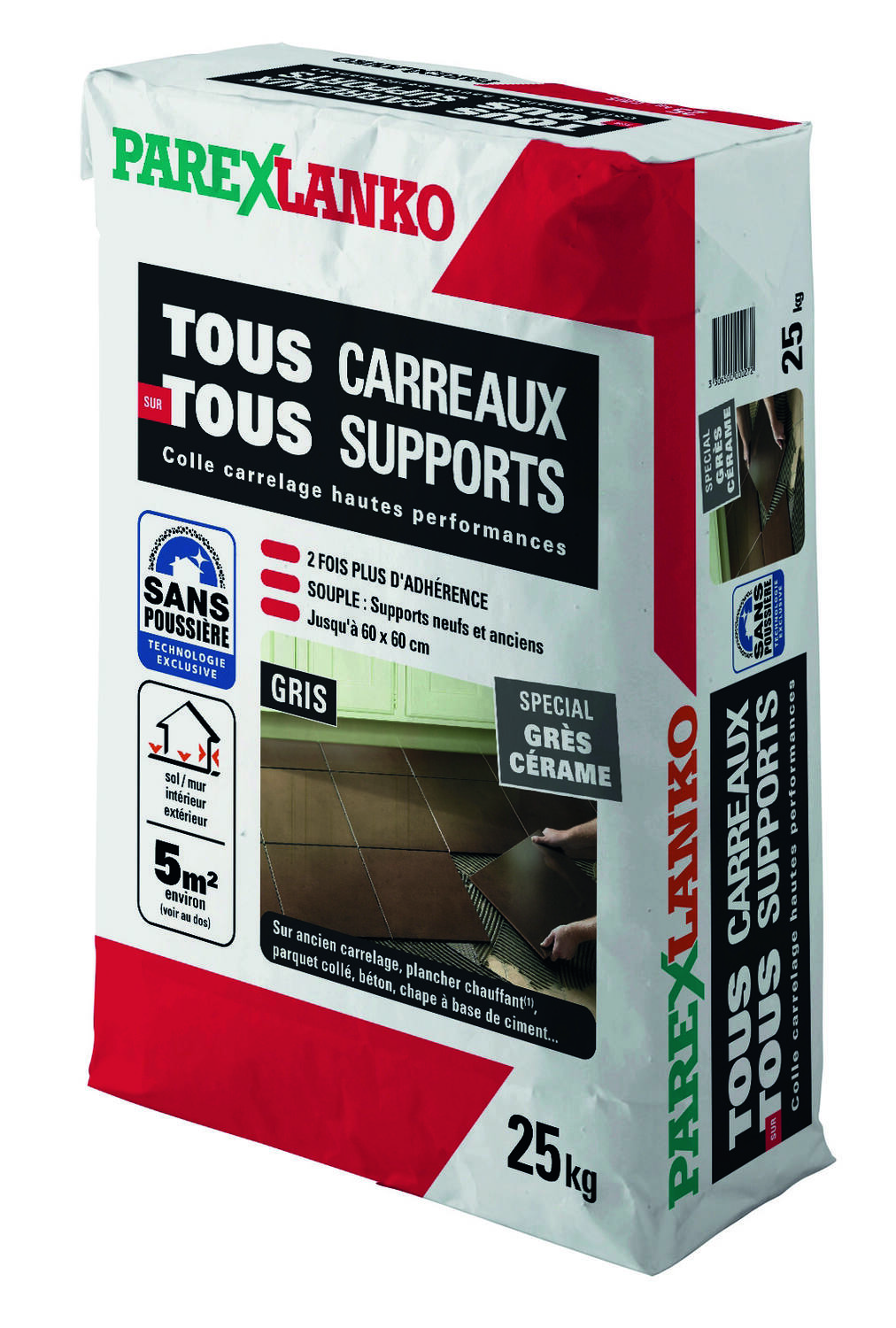 Colle carrelage tous carreaux tous supports gris 25kg - PAREXLANKO