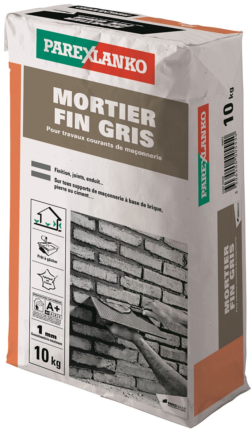 Mortier fin gris 10kg - PAREXLANKO