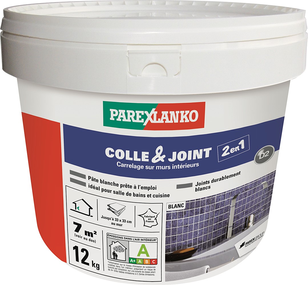 Colle & joint carrelage en pâte blanc 12 kg - PAREXLANKO