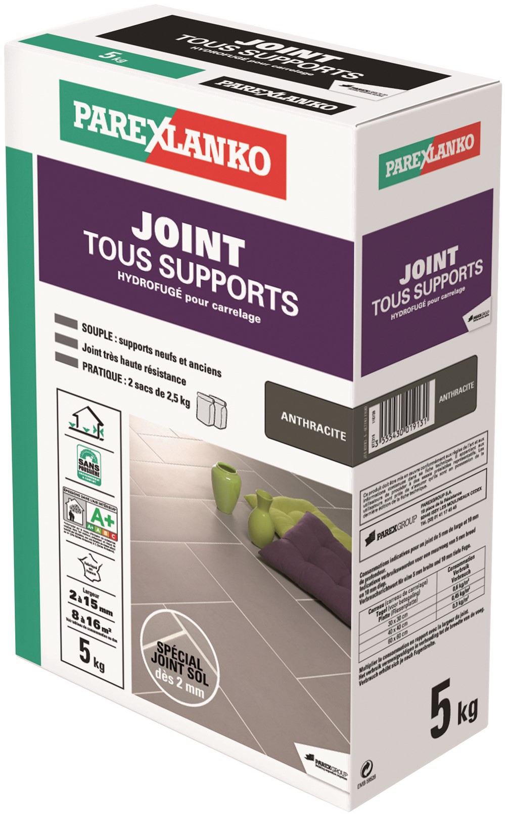 Joint de carrelage tous supports anthracite - PAREXLANKO