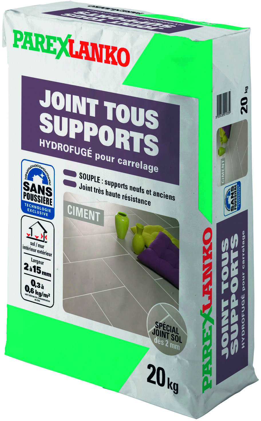 Joint carrelage tous supports ciment 20kg - PAREXLANKO