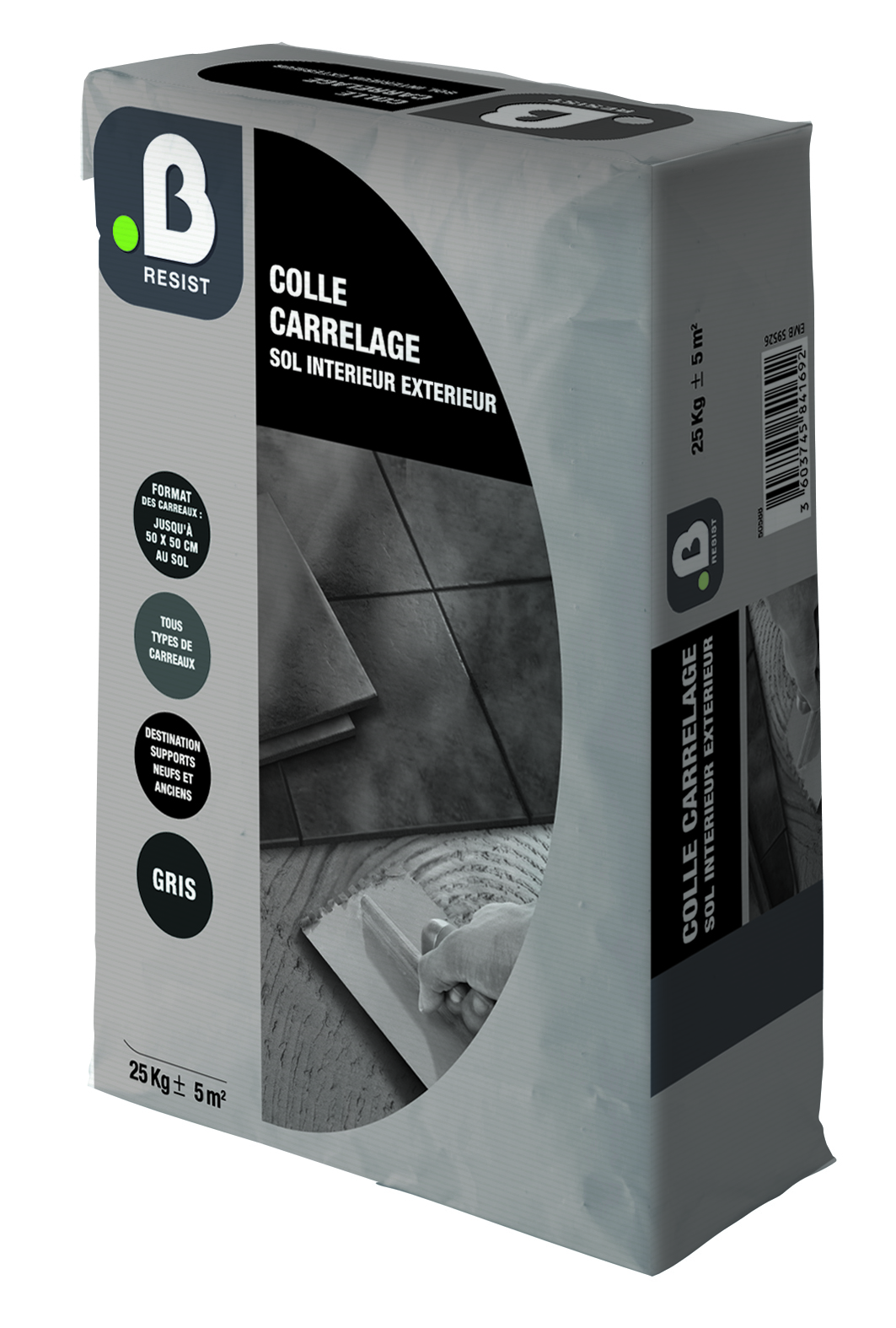 Colle carrelage sol intérieur & extérieur 25kg - B RESIST