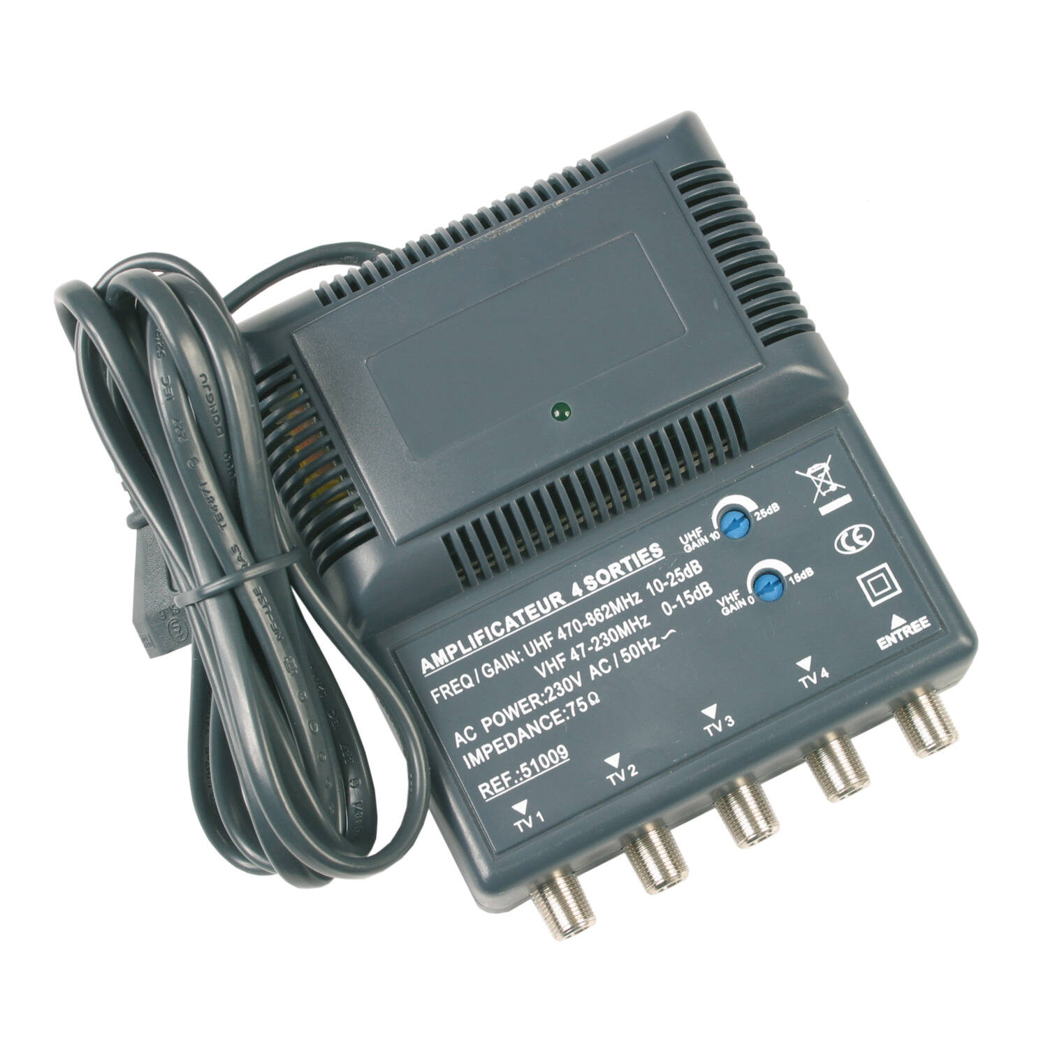 Amplificateur intérieur blindé tnt 4 sorties - OPTEX