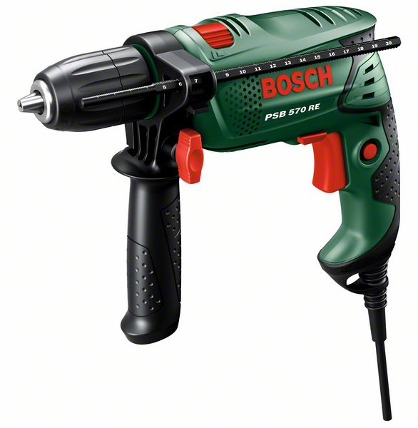 Perceuse à percussion PSB 570 RE + 4 forets - BOSCH