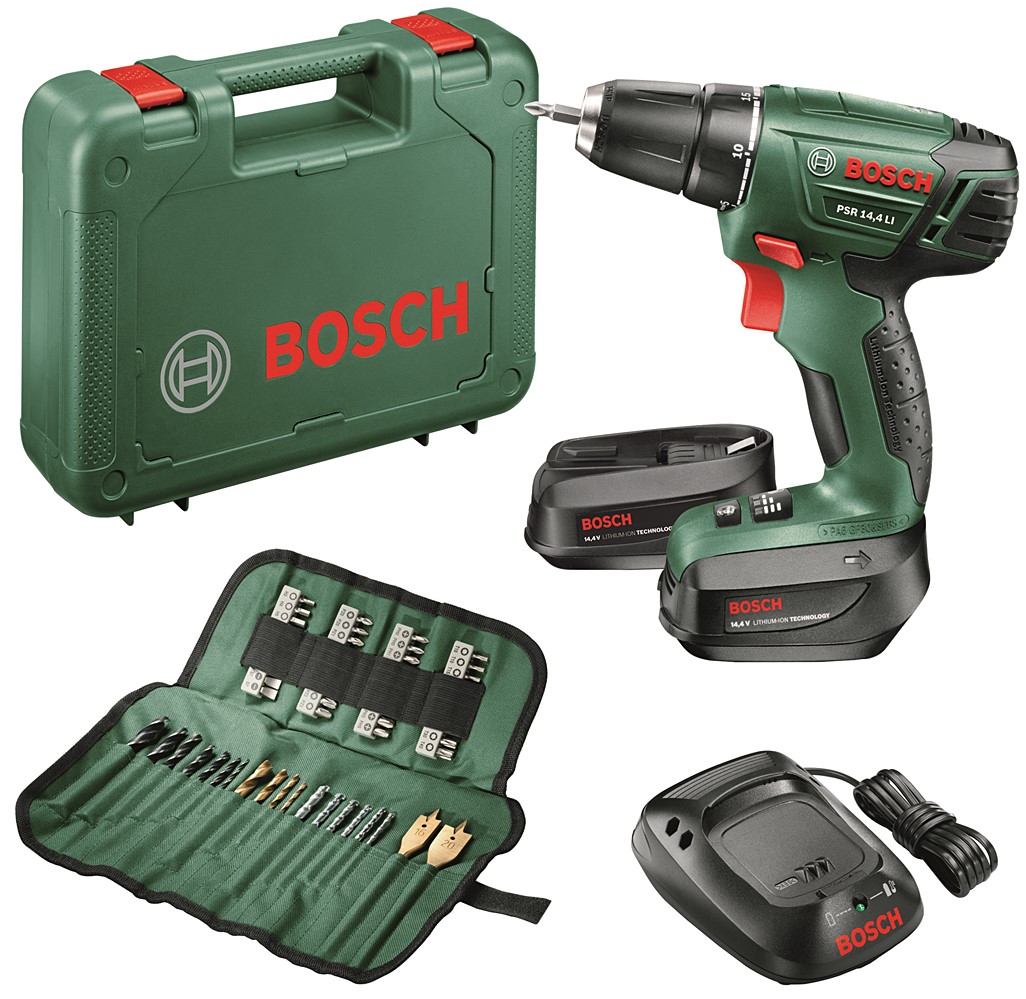 perceuse visseuse sans fil 14.4 v lithium ion + 59 accessoires - BOSCH