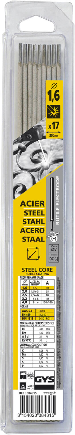 17 électrodes acier 1.6