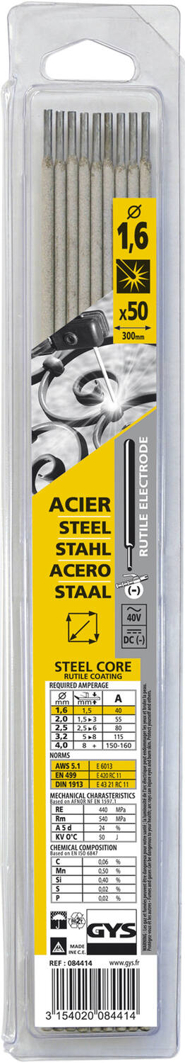 50 électrodes acier 1.6