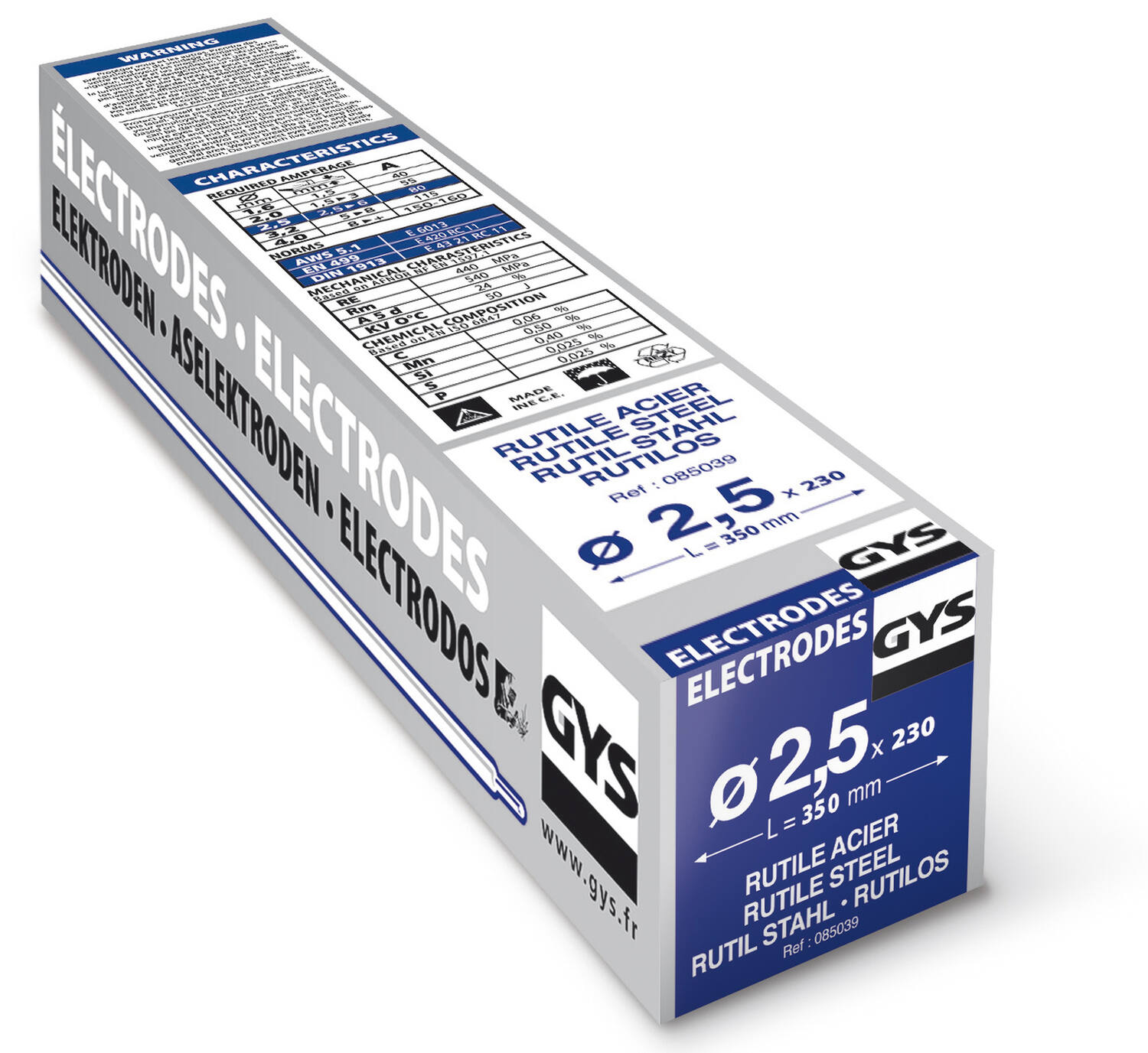 230 électrodes acier diam. 2.5