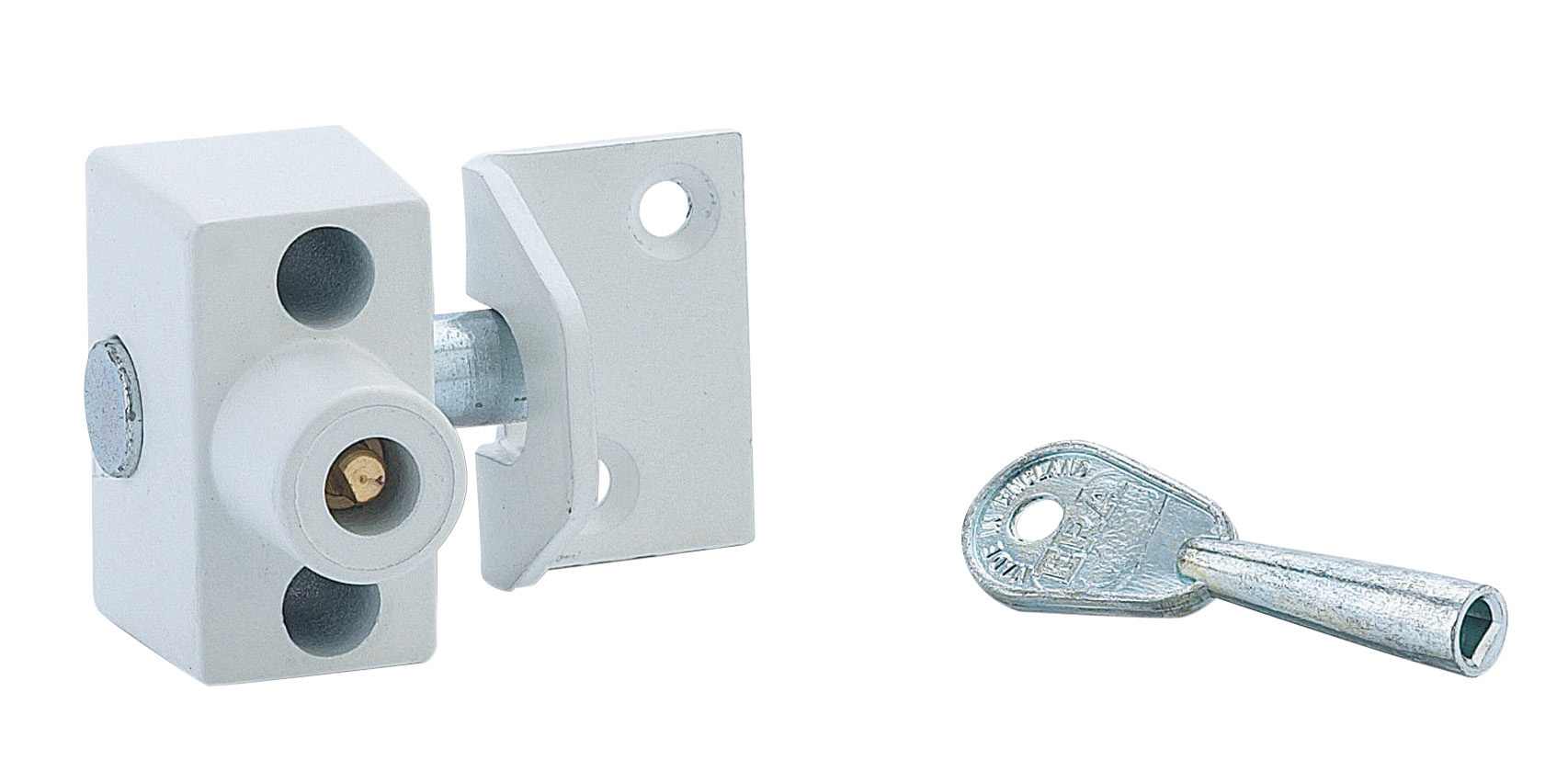 Verrou à cylindre spécial pour fenêtre métallique - laqué blanc 1 clé - THIRARD