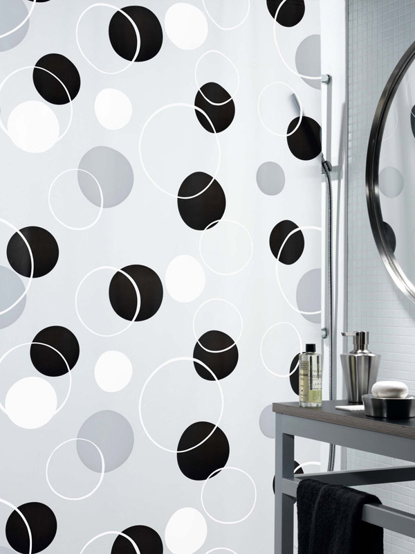 rideau de douche bubble black - SPIRELLA