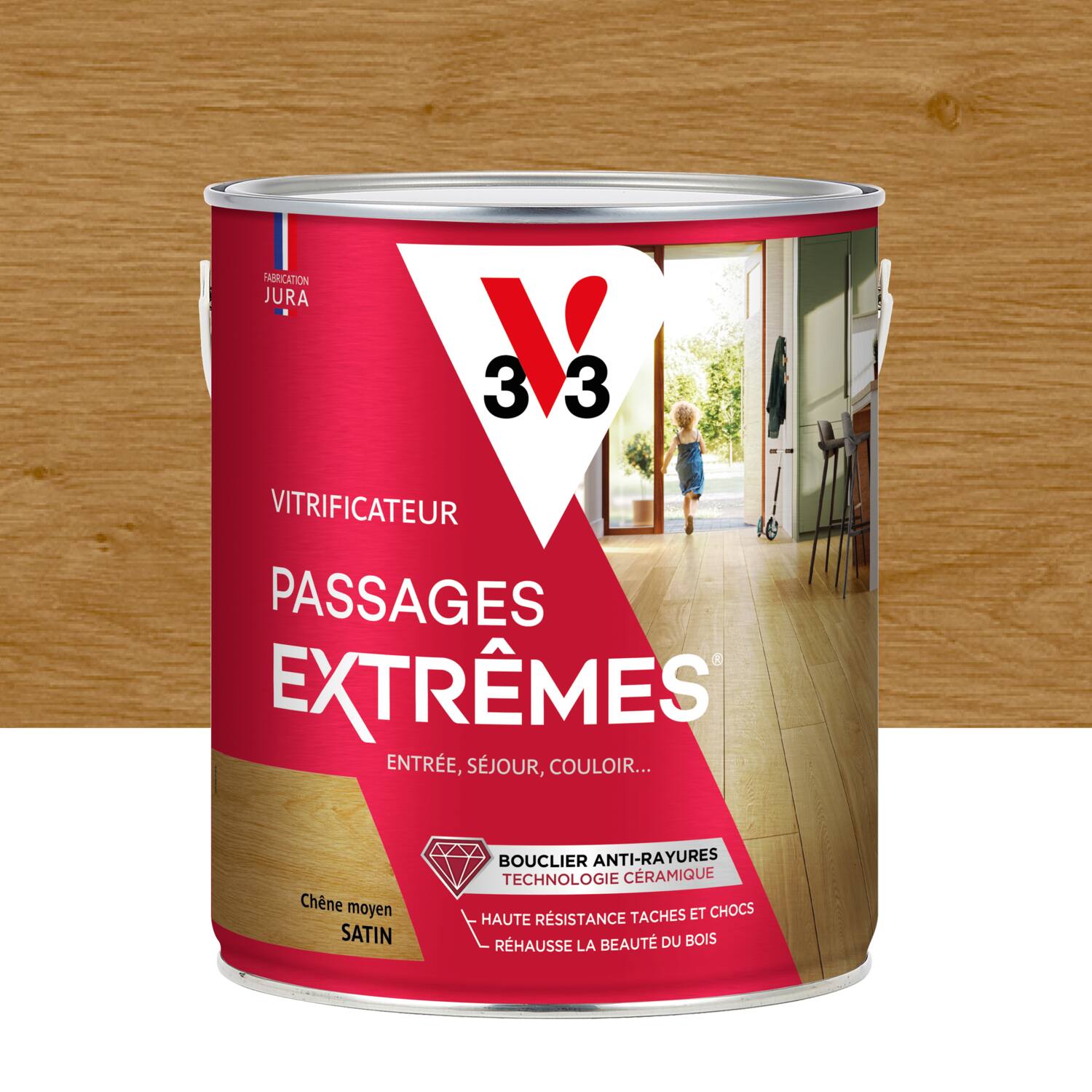 Vitrificateur passages extrêmes incolore chêne moyen satin 2.5 L - V33
