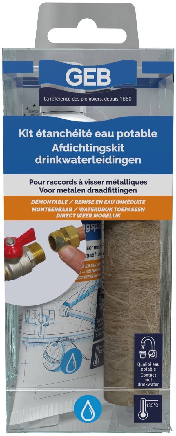 Kit pâte à joint eau potable + bobine de filasse - GEB