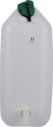 Jerrican alimentaire 20L naturel avec robinet - EDA