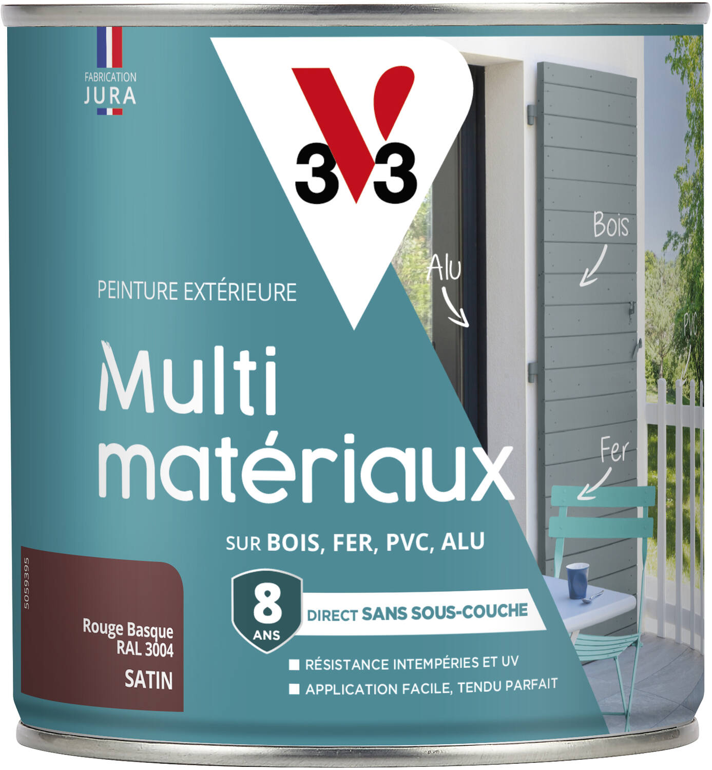 peinture multisupport direct protect satin 0,5L rouge basque - V33
