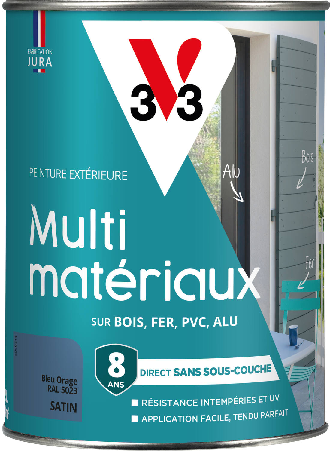 peinture multisupport direct protect satin 1.5 l bleu orage  - V33