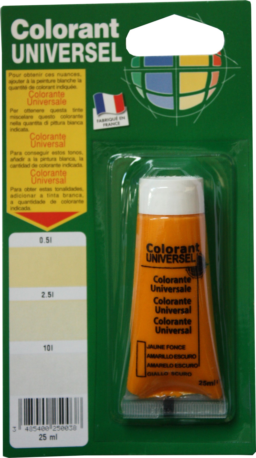 Colorant universel pour peinture jaune foncé 25ml