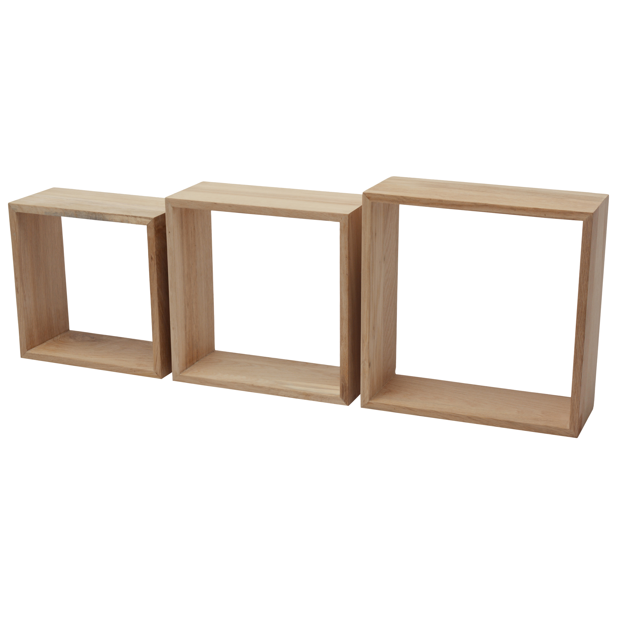 Lot de 3 cubes chênes