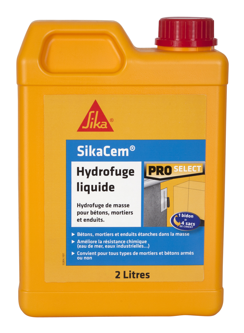 Hydrofuge de masse pour bétons et mortiers - 2L - SIKA