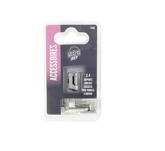 4 supports adhésifs argent