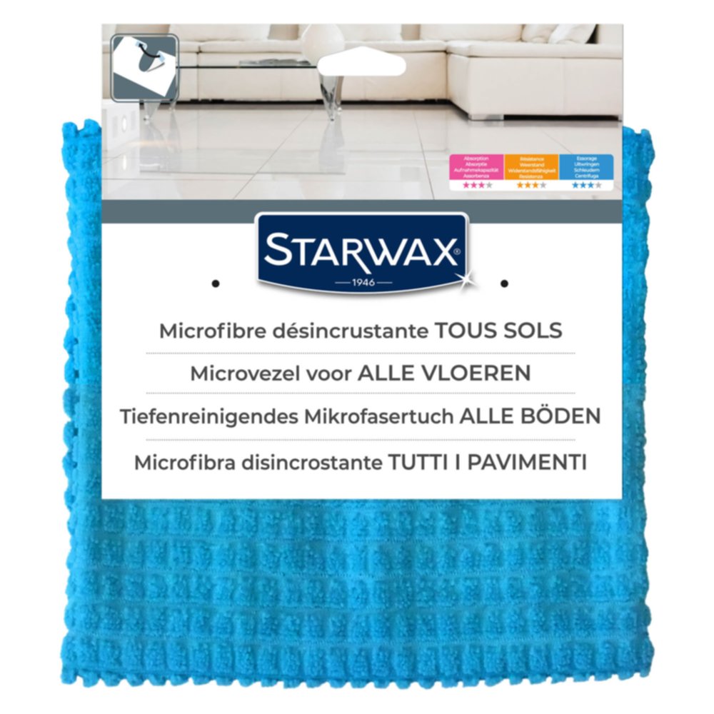 Serpillère microfibre désincrustante pour tous types de sols lisses - STARWAX