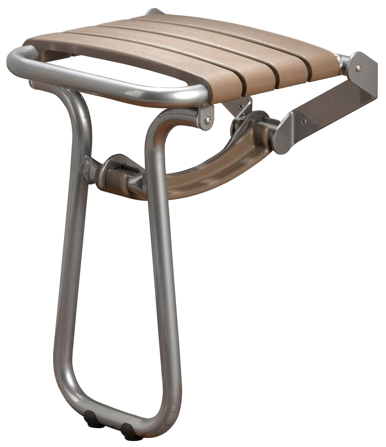 Siège de douche escamotable avec béquille automatique - taupe - GODONNIER