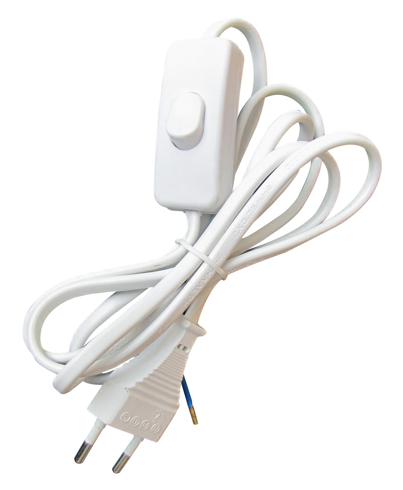 Cordon + interrupteur blanc - TIBELEC