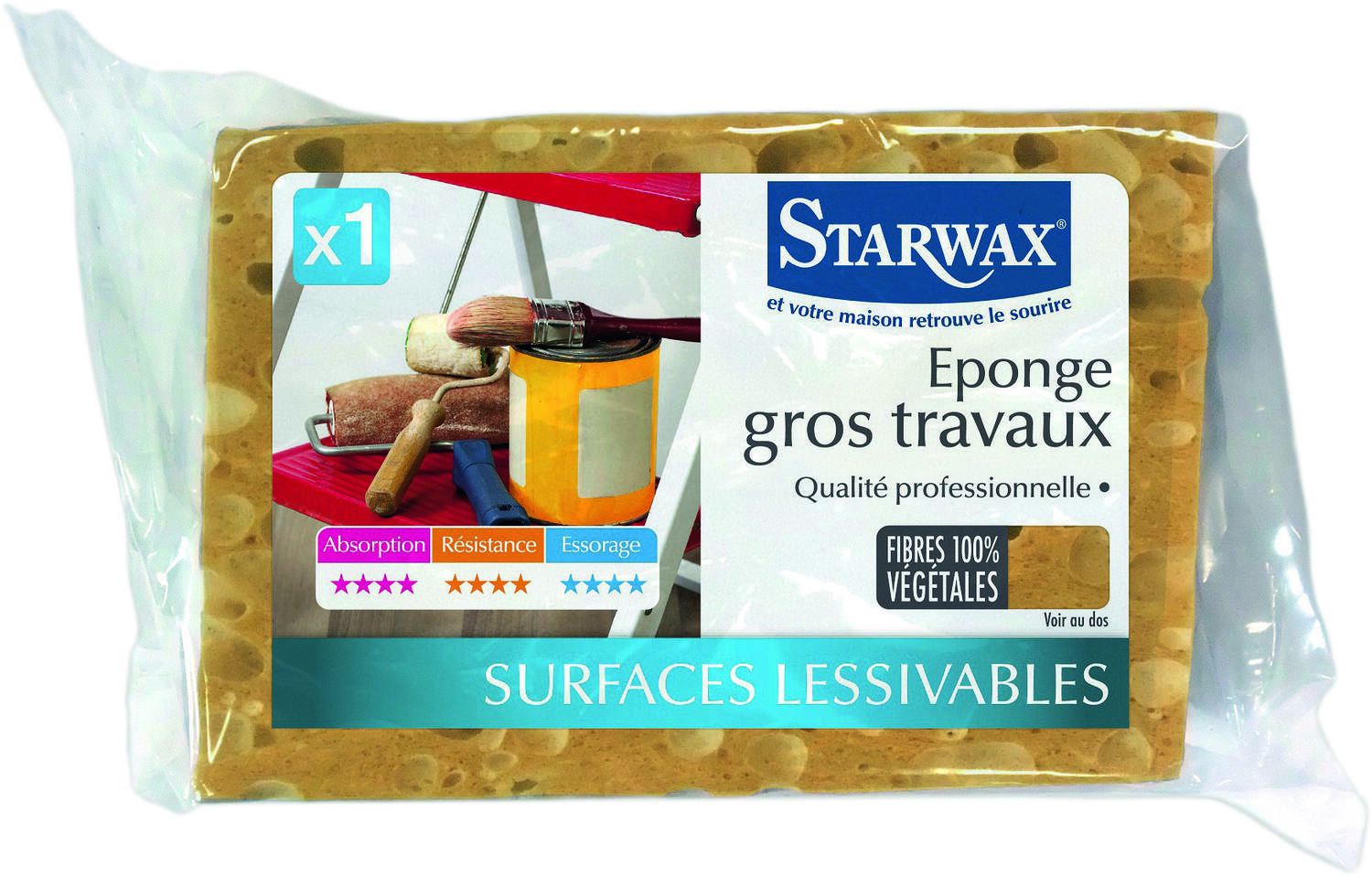 eponge gros travaux brune - STARWAX