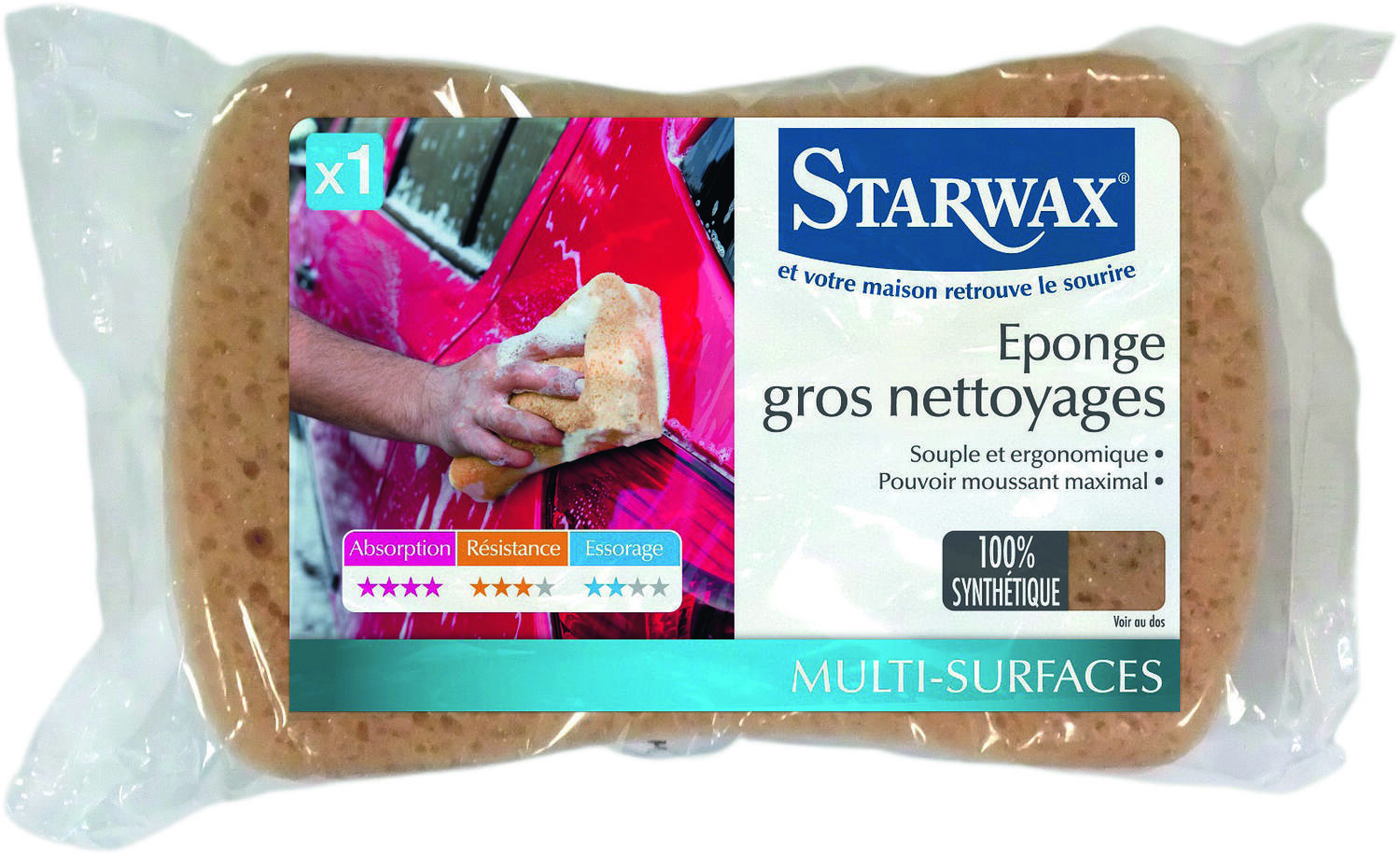 eponge gros nettoyage synthétique - STARWAX