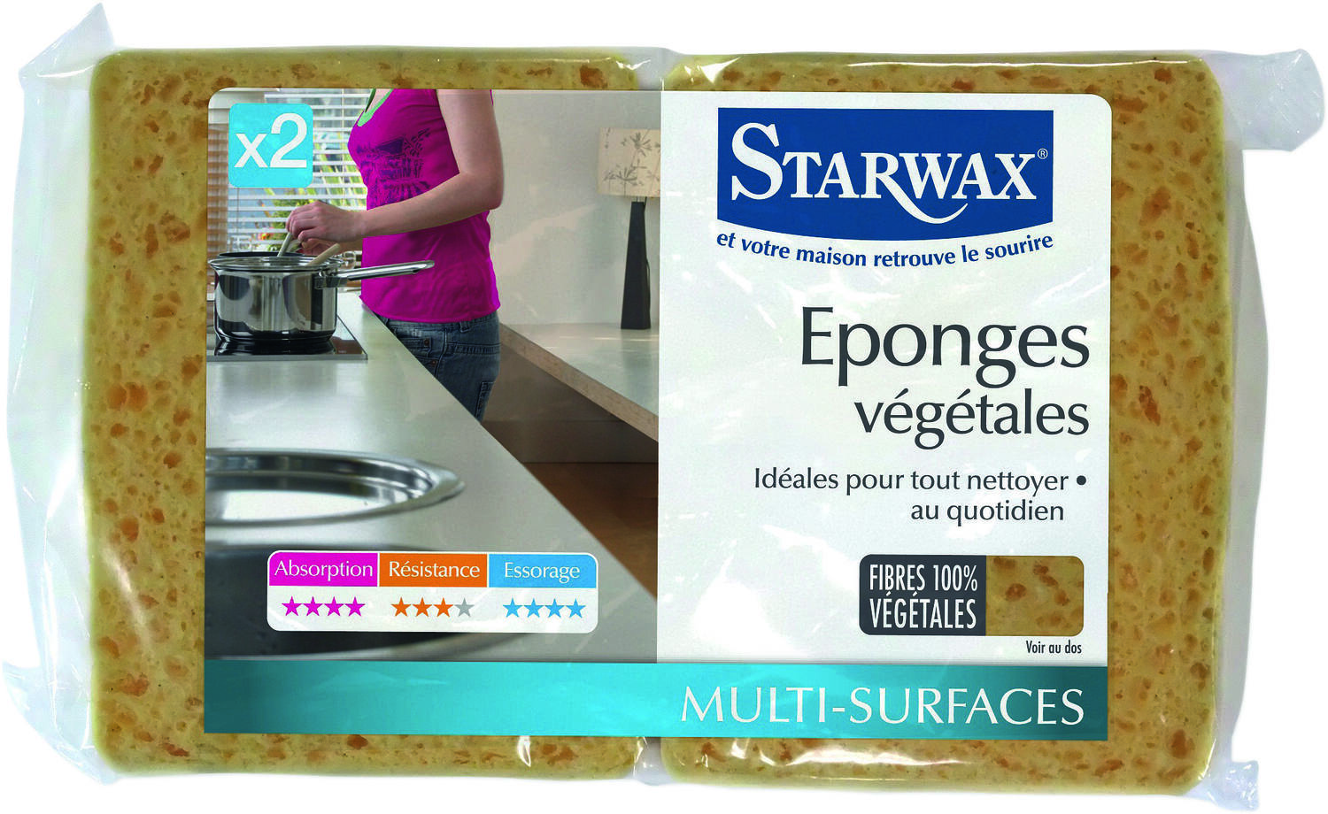 eponges végétales lot de 2 - STARWAX
