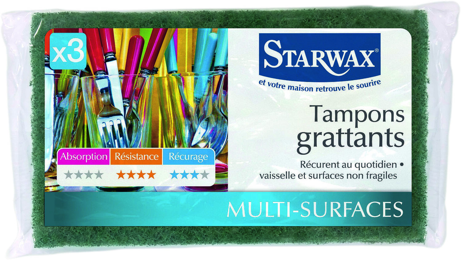 tampons grattants à récurer lot de 3 - STARWAX