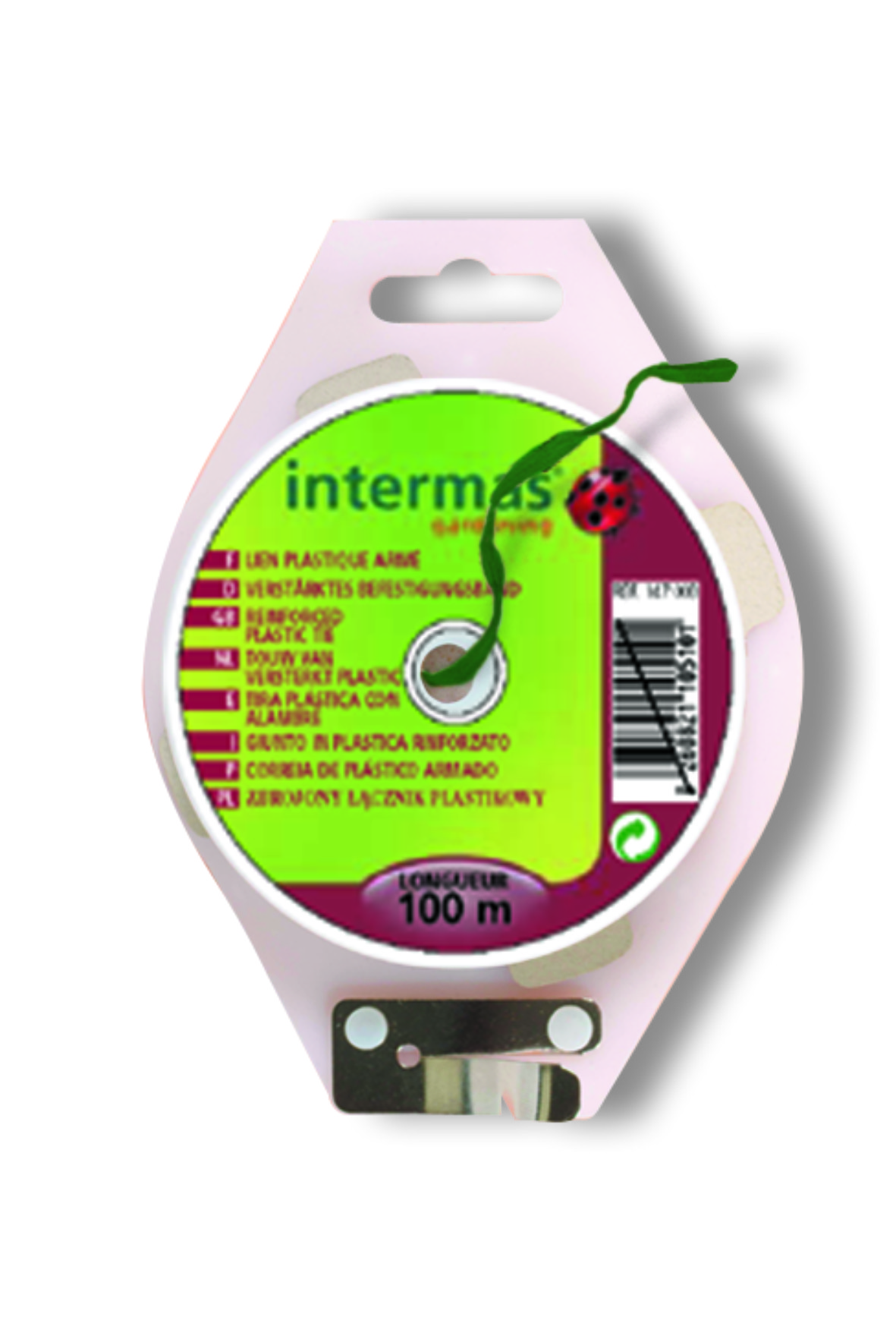 Lien plastique armé en bobine 25m - INTERMAS