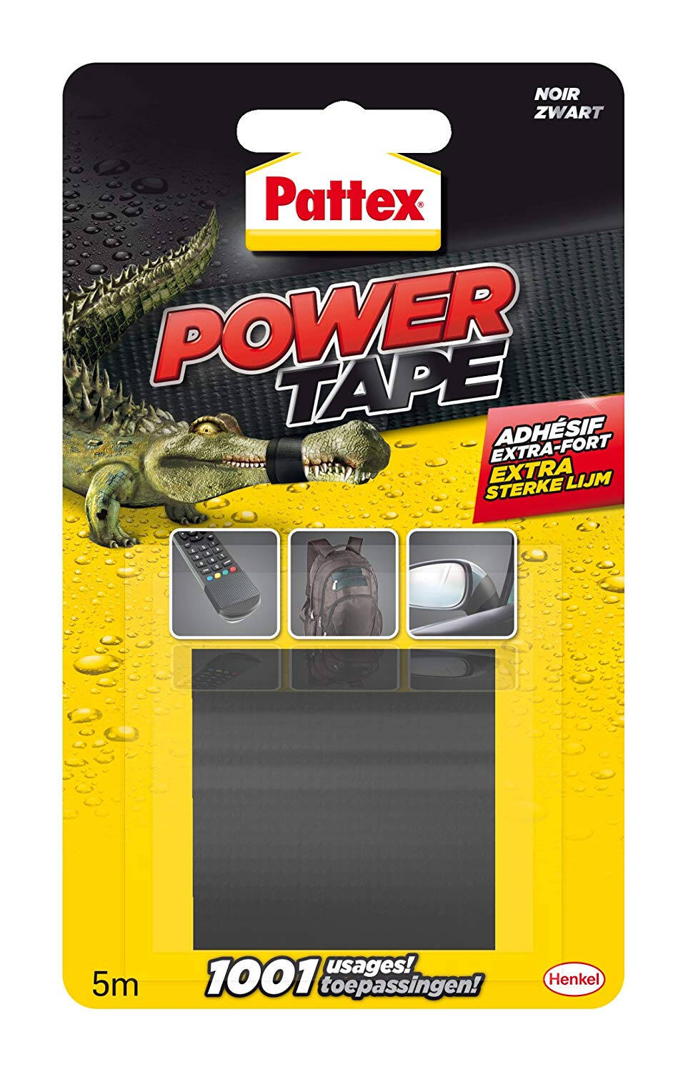 Pattex adhésifs réparation power tape noir blister 5m - PATTEX
