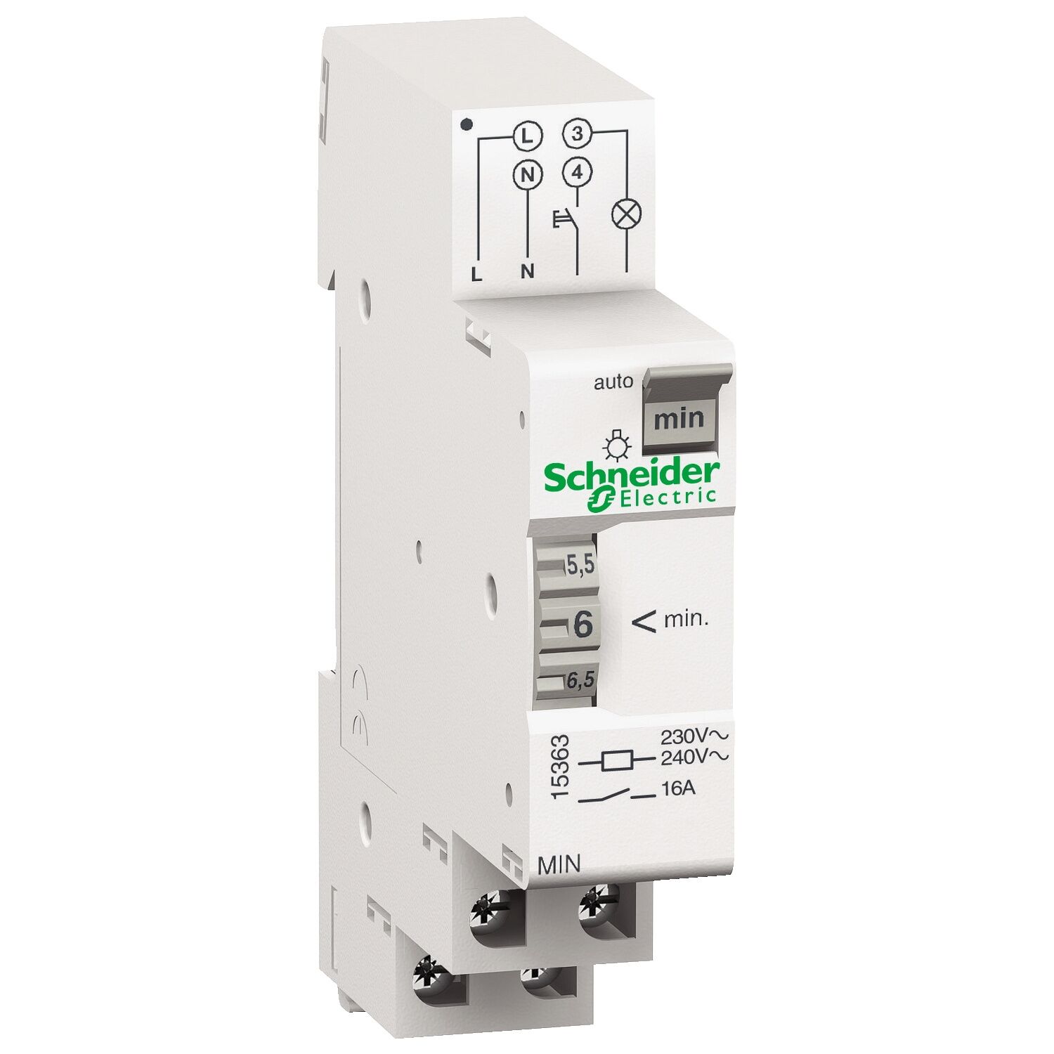 Minuterie 1 contact 16A/250Vca réglage par molette Resi9 - SCHNEIDER ELECTRIC