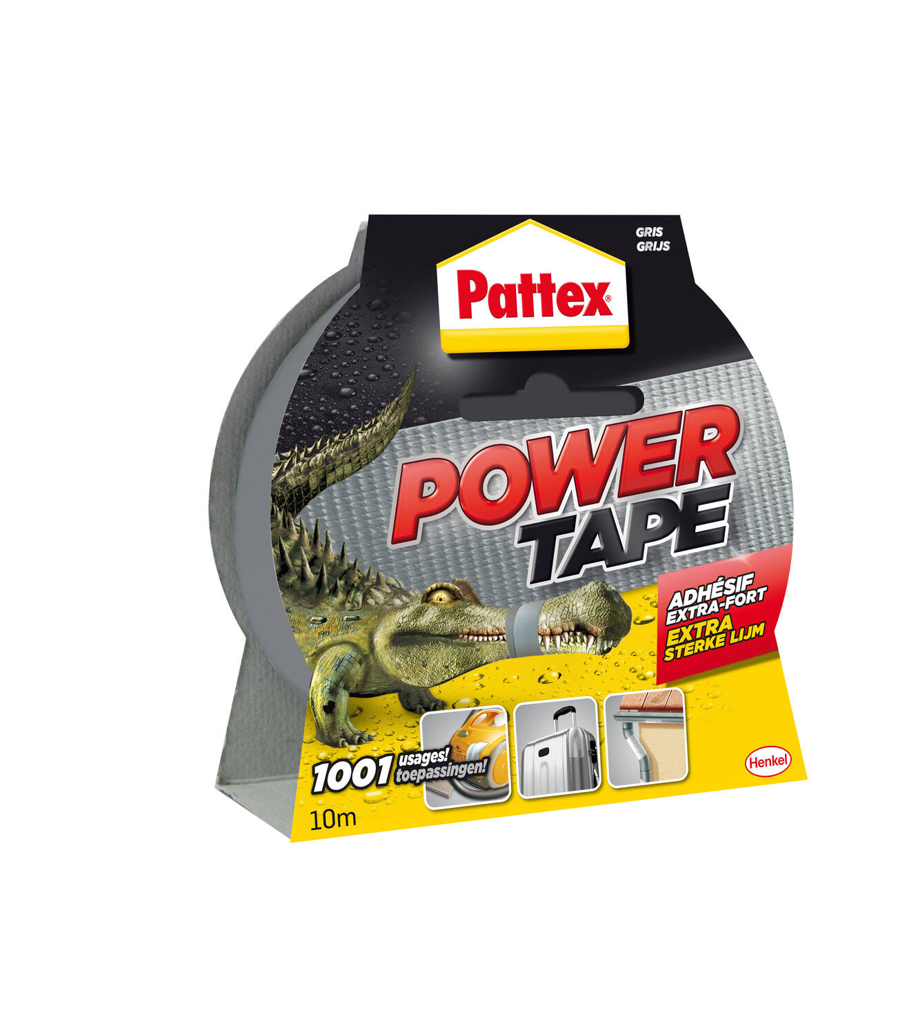 Pattex adhésifs réparation power tape gris etui 10m - PATTEX