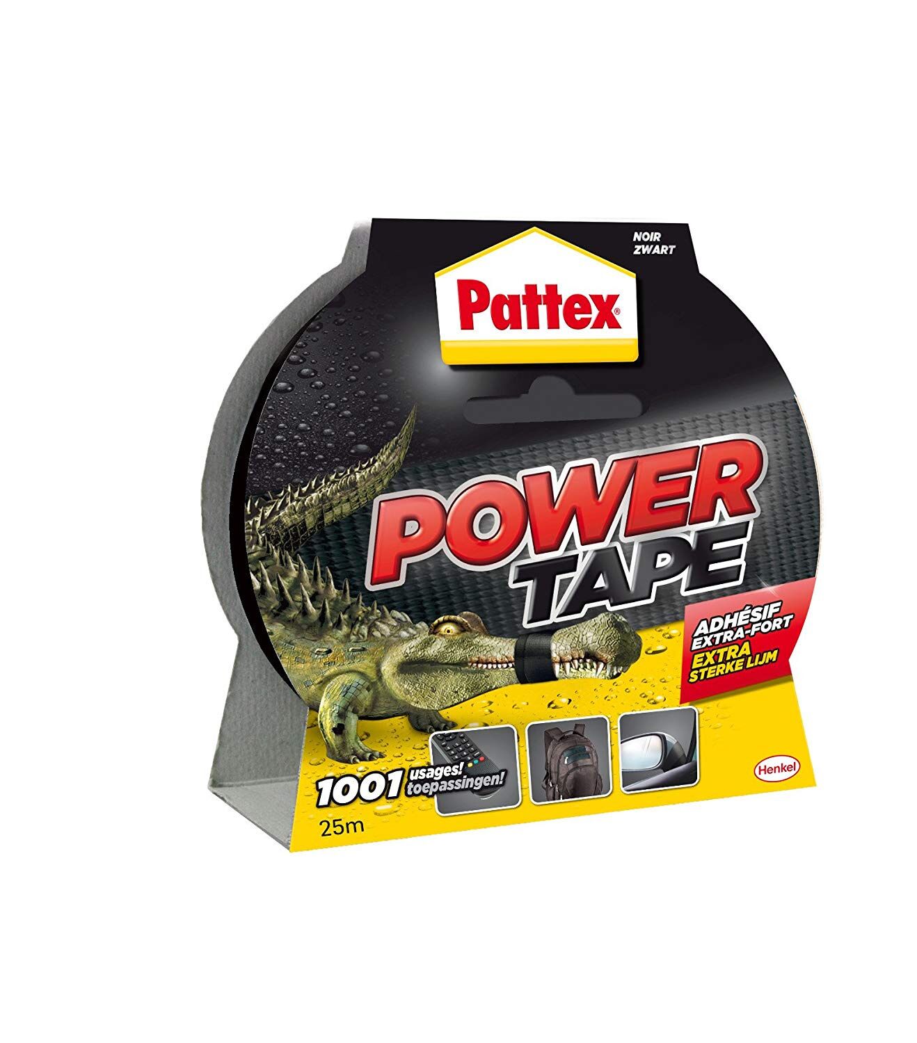 Pattex adhésifs réparation power tape noir etui 25m - PATTEX