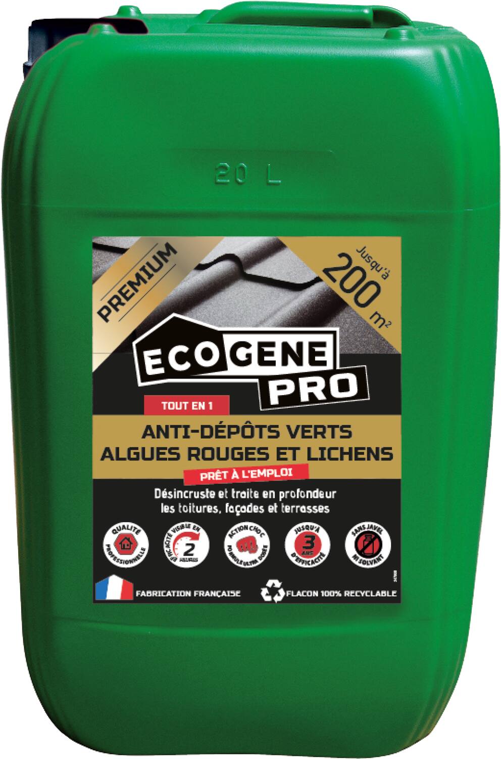 anti dépôts verts algues et lichens pae premium 20L