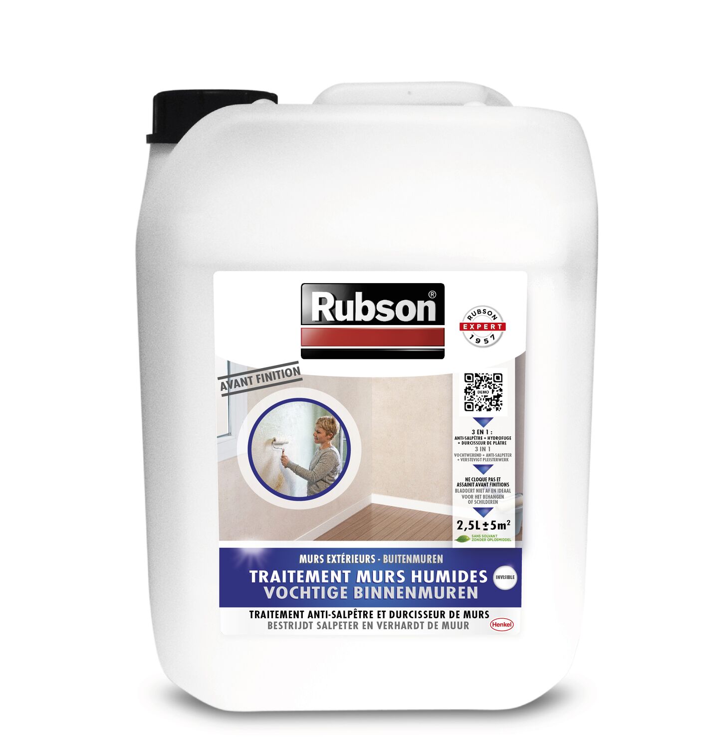 RUBSON Murs Intérieurs Traitement Murs Humides Incolore Bidon 2.5l