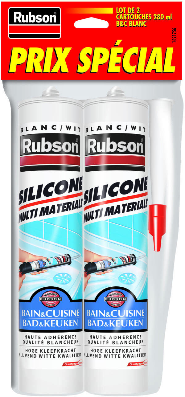 2 Silicones Anti-moisissures Bain&Cuisine Pure 280ml - RUBSON