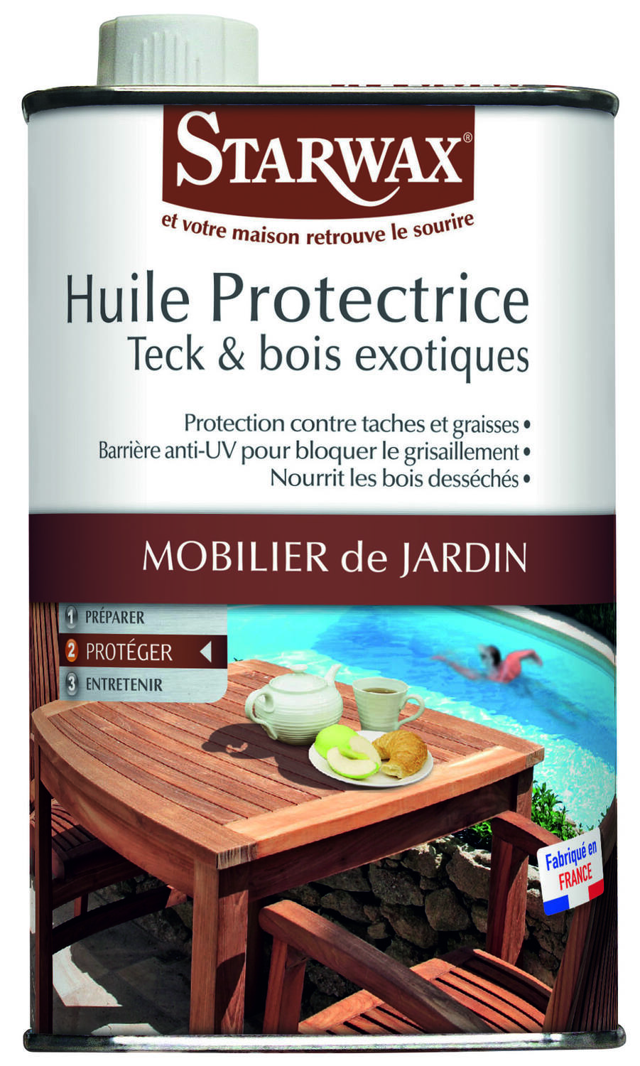 Huile protectrice teck et bois exotiques - STARWAX