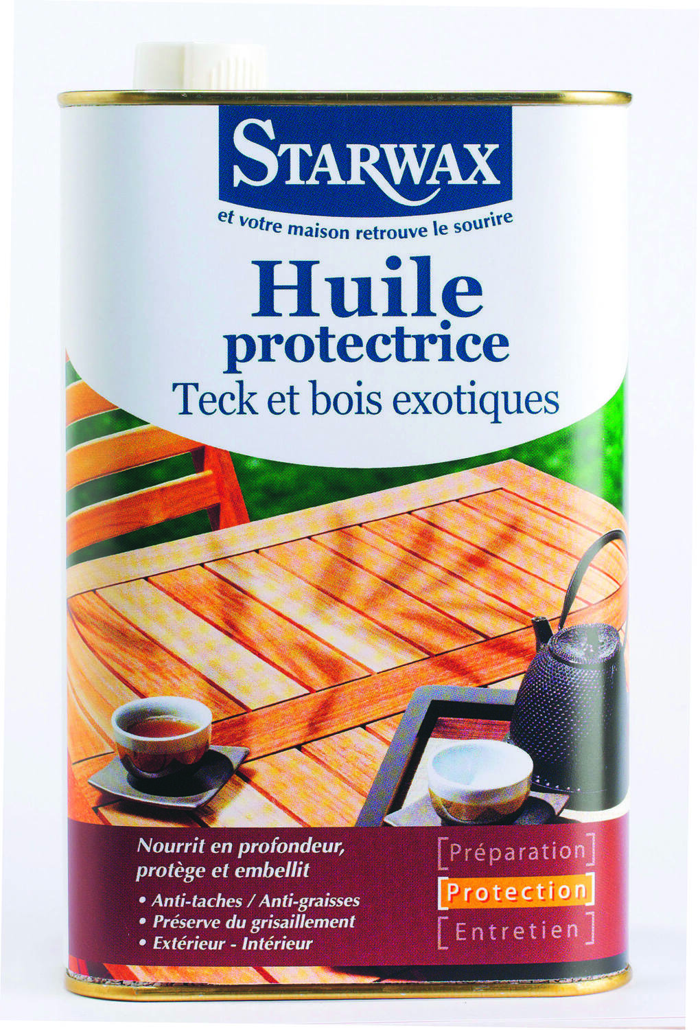 Huile protectrice teck et bois exotiques 1L - STARWAX