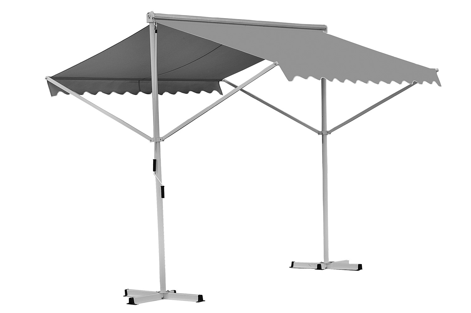 Store banne sur pied double pentes 4 x 3 m gris - INVENTIV