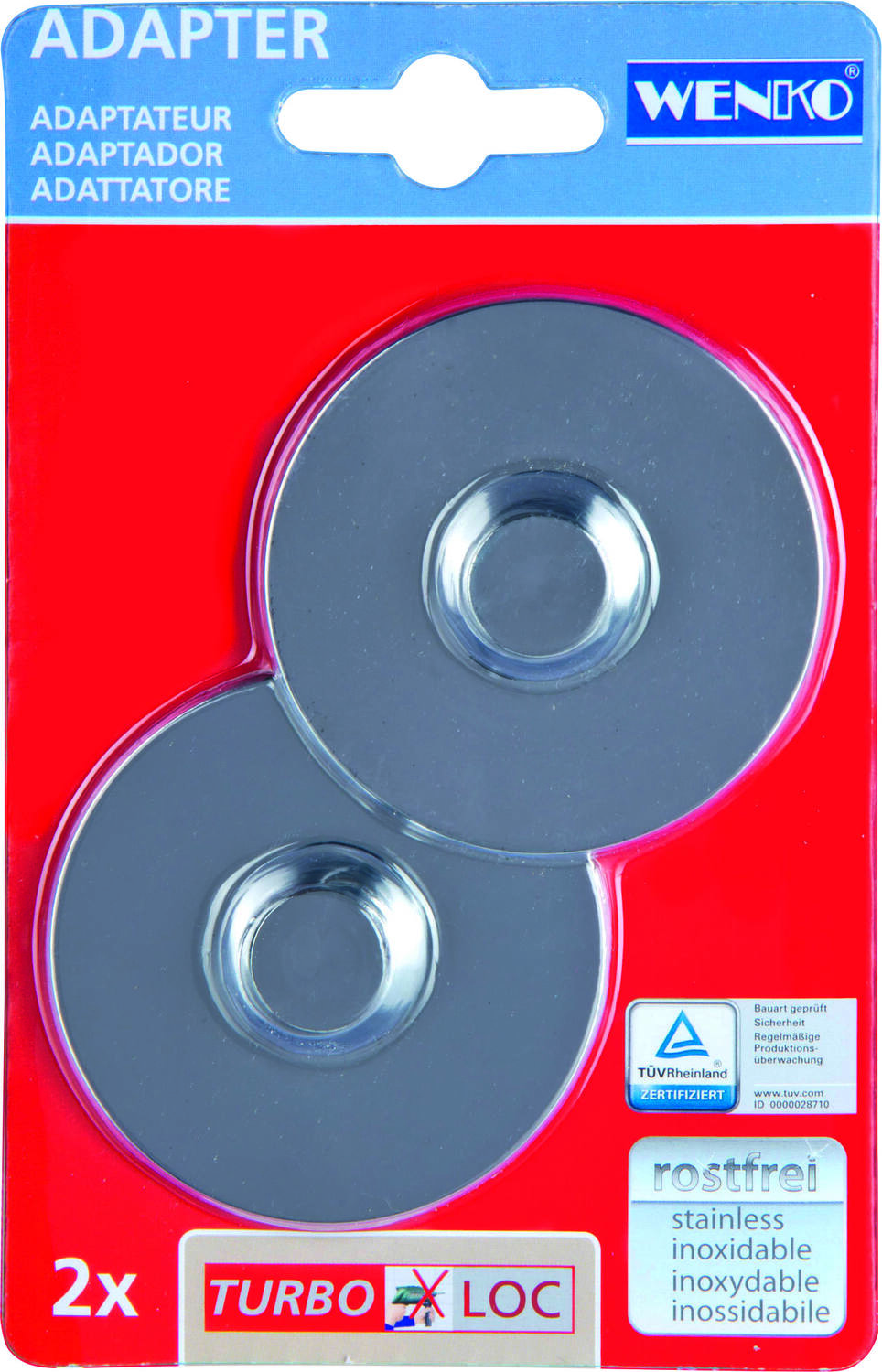 Adaptateur Turbo-Loc chromé - WENKO