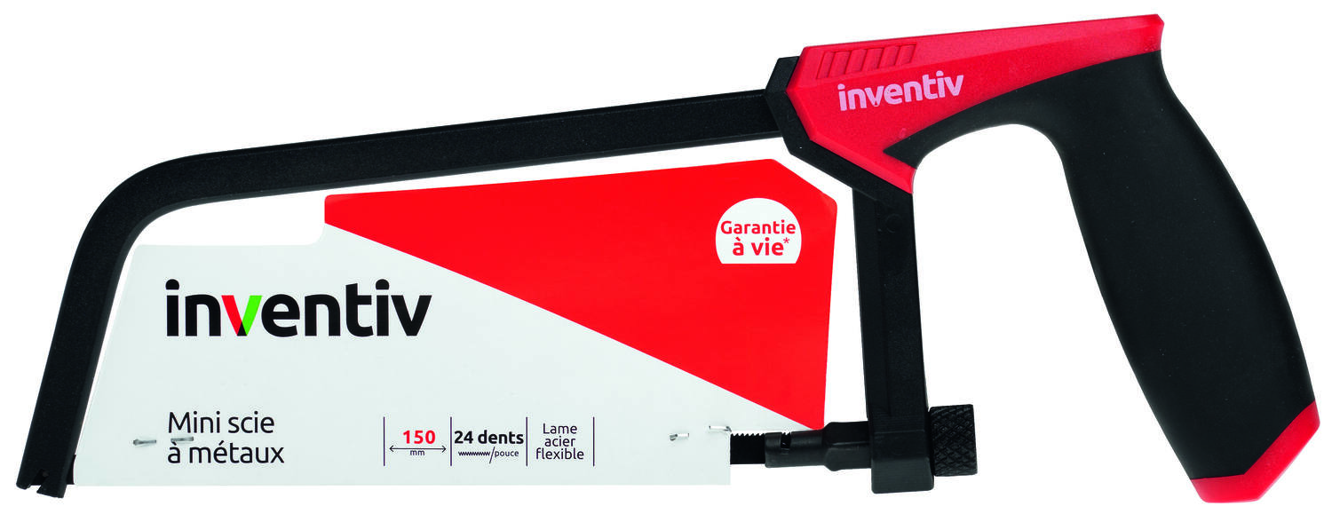 Mini scie à métaux poignée tri-matière 150mm - INVENTIV