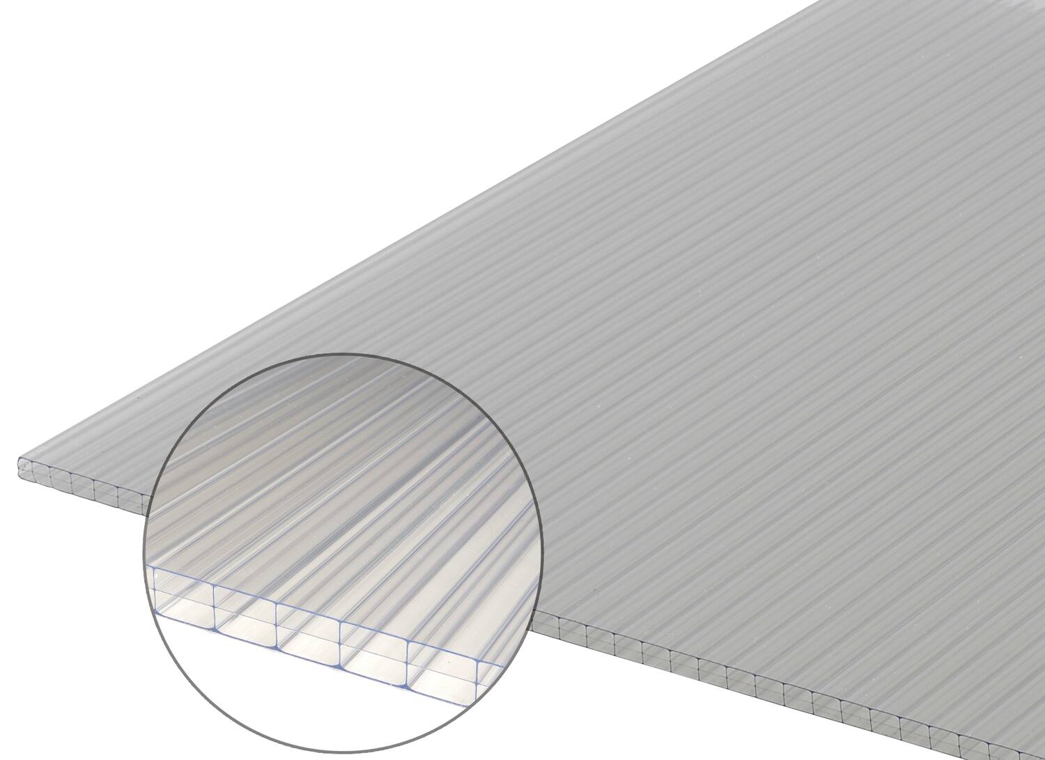 Plaque polycarbonate alvéolaire 16mm triple paroi clair 300x98cm